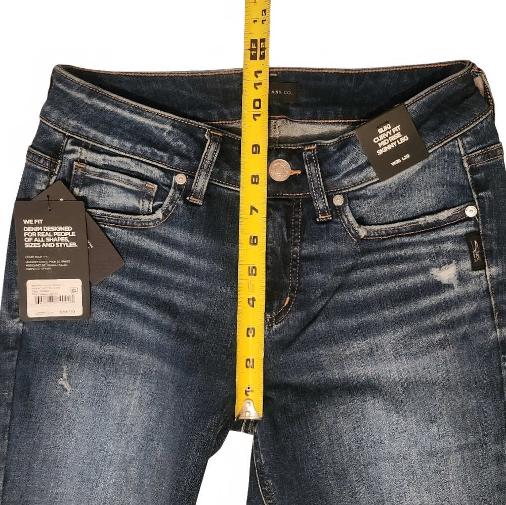 Womens Silver Jeans Co. Suki Curvy Fit Mid Rise Jeans Distressed 28/29 MSRP $84 - Picture 7 of 15